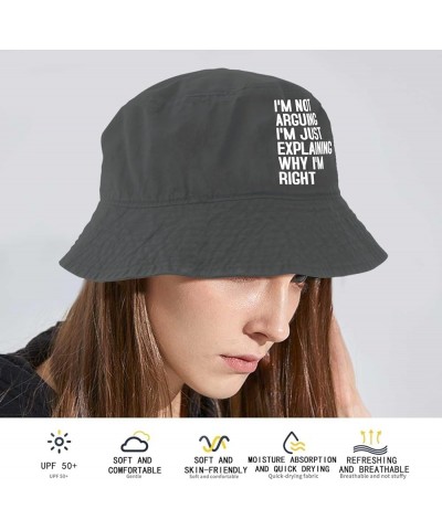 I'm Not Arguing I'm Just Explaining Why I'm Right Bucket Hats Bucket Hat Funny Womens Hats for Vacation Accessories Wash Blac...