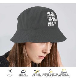 I'm Not Arguing I'm Just Explaining Why I'm Right Bucket Hats Bucket Hat Funny Womens Hats for Vacation Accessories Wash Blac...