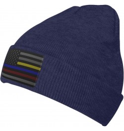 Mesh Style United States Thin Line Red Blue Yellow Flag Beanie Hat for Men Women Soft Cozy Skull Cap Winter Warm Knit Hats $9...