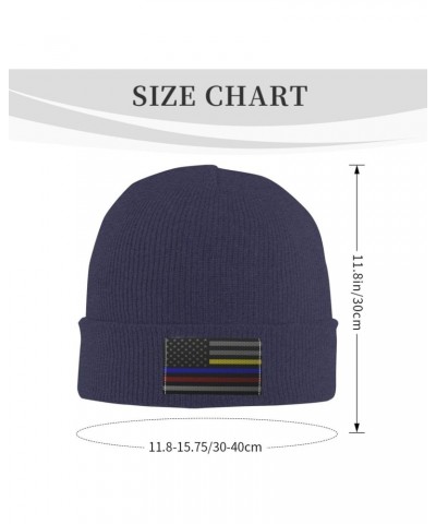 Mesh Style United States Thin Line Red Blue Yellow Flag Beanie Hat for Men Women Soft Cozy Skull Cap Winter Warm Knit Hats $9...