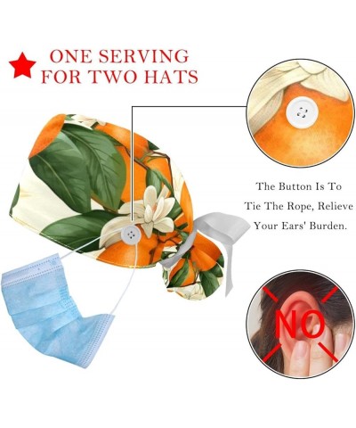 2 Packs Gourd Shaped Working Cap with Buttons Sweatband Fruit Orange Scrub Cap for Women Men Color 9 $13.19 Skullies & Beanies