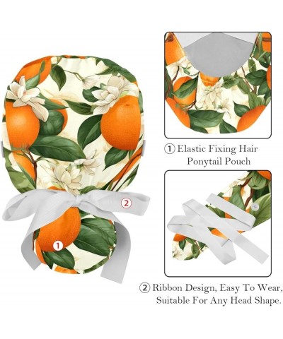 2 Packs Gourd Shaped Working Cap with Buttons Sweatband Fruit Orange Scrub Cap for Women Men Color 9 $13.19 Skullies & Beanies