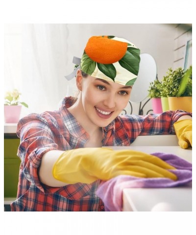 2 Packs Gourd Shaped Working Cap with Buttons Sweatband Fruit Orange Scrub Cap for Women Men Color 9 $13.19 Skullies & Beanies