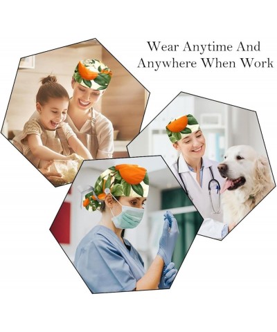 2 Packs Gourd Shaped Working Cap with Buttons Sweatband Fruit Orange Scrub Cap for Women Men Color 9 $13.19 Skullies & Beanies