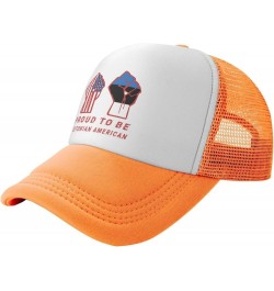 Proud to Be Estonian American Estonia USA Flag Mesh Baseball Cap Orange $10.70 Baseball Caps