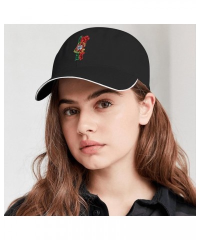 Flag Map Mesh Portugal Baseball Hats Vintage Golf Hat for Women Gift for Son Golf Black $10.52 Baseball Caps