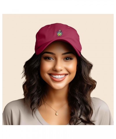 Sorcerer Frog Embroidered Cap Cotton Baseball Cute Cool Dad Hat Womens Maroon $13.20 Baseball Caps