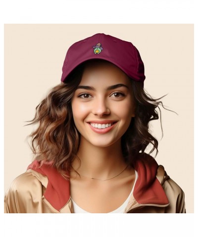 Sorcerer Frog Embroidered Cap Cotton Baseball Cute Cool Dad Hat Womens Maroon $13.20 Baseball Caps