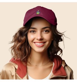 Sorcerer Frog Embroidered Cap Cotton Baseball Cute Cool Dad Hat Womens Maroon $13.20 Baseball Caps