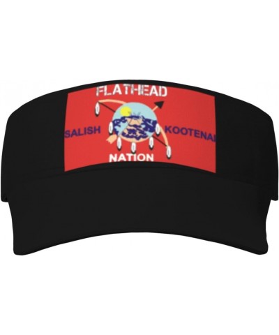 Flathead Salish and Kootenai Visor Cap Sports Empty Top Hats Adjustable Sun Tennis Caps for Men Women86 Black $10.44 Visors