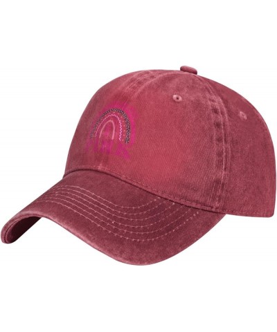 N October We Wear Pink Retro Baseball Cap for Women Men Baseball Hat Golf Dad Hats Red $9.56 Baseball Caps