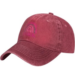 N October We Wear Pink Retro Baseball Cap for Women Men Baseball Hat Golf Dad Hats Red $9.56 Baseball Caps