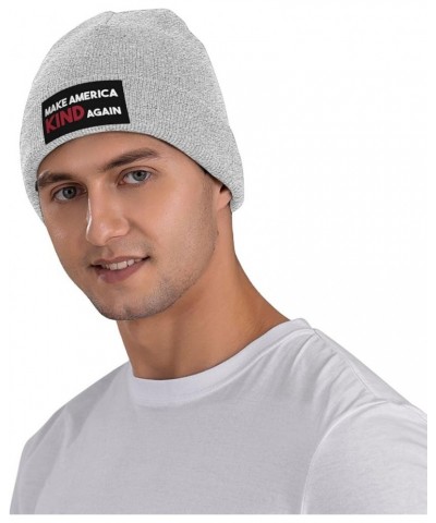 Winter Knit Hat Cap for Men Women, Make America Kind Again Unisex Beanie Hat Cuffed Skull Cap Warm Ski Hats Black Gray $6.62 ...