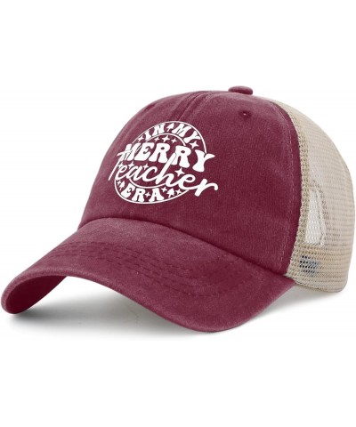 in My Merry Era Hat for Men Trendy Ball Cap for Womens AllBlack Ball Caps Fashionable for Singers Deep Rose $10.76 Baseball Caps