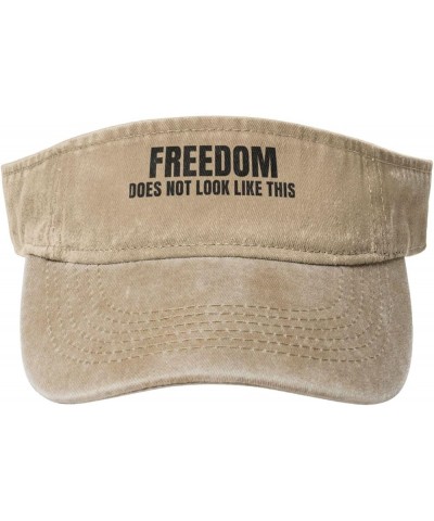 Freedom Does Not Look Like This Black Sun Visor Hats Cotton Empty Top Baseball Cap for Men Women,Deep Heather Natural $12.36 ...