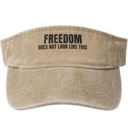 Freedom Does Not Look Like This Black Sun Visor Hats Cotton Empty Top Baseball Cap for Men Women,Deep Heather Natural $12.36 ...