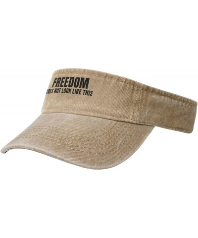 Freedom Does Not Look Like This Black Sun Visor Hats Cotton Empty Top Baseball Cap for Men Women,Deep Heather Natural $12.36 ...