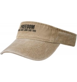 Freedom Does Not Look Like This Black Sun Visor Hats Cotton Empty Top Baseball Cap for Men Women,Deep Heather Natural $12.36 ...