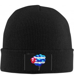 Cuba Flags and Ballons Soft Stretch Warmth Beanie,Men Women Cuffed Thick Skull Knit Hat Cap Black $11.10 Skullies & Beanies