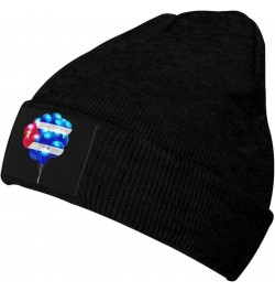 Cuba Flags and Ballons Soft Stretch Warmth Beanie,Men Women Cuffed Thick Skull Knit Hat Cap Black $11.10 Skullies & Beanies