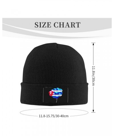 Cuba Flags and Ballons Soft Stretch Warmth Beanie,Men Women Cuffed Thick Skull Knit Hat Cap Black $11.10 Skullies & Beanies