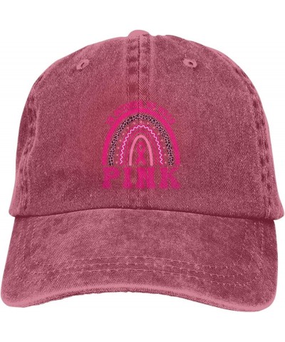 N October We Wear Pink Retro Baseball Cap for Women Men Baseball Hat Golf Dad Hats Red $9.56 Baseball Caps