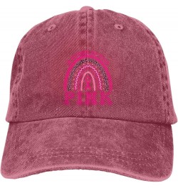 N October We Wear Pink Retro Baseball Cap for Women Men Baseball Hat Golf Dad Hats Red $9.56 Baseball Caps