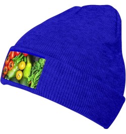 Fresh Vegetables Fruits Print Knitted Hat Knit Cap Daily Knit Hat Men's Unisex Winter Beanie Hat Women Cap Blue $10.72 Skulli...