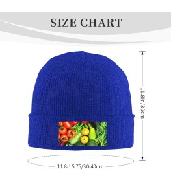 Fresh Vegetables Fruits Print Knitted Hat Knit Cap Daily Knit Hat Men's Unisex Winter Beanie Hat Women Cap Blue $10.72 Skulli...