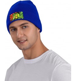 Fresh Vegetables Fruits Print Knitted Hat Knit Cap Daily Knit Hat Men's Unisex Winter Beanie Hat Women Cap Blue $10.72 Skulli...