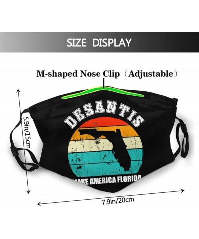 Desantis 2024 Face Mask with 2 Filter Adjustable Breathable Reusable Dust Mask Black $9.55 Balaclavas