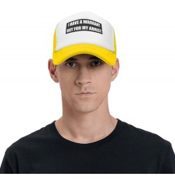 Women's and Men's Baseball Hat Adjustable I Have A Warrant Out for My Arrest Mesh Trucker Cap Original Dad Hat Yellow $10.67 ...