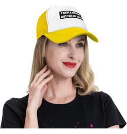 Women's and Men's Baseball Hat Adjustable I Have A Warrant Out for My Arrest Mesh Trucker Cap Original Dad Hat Yellow $10.67 ...