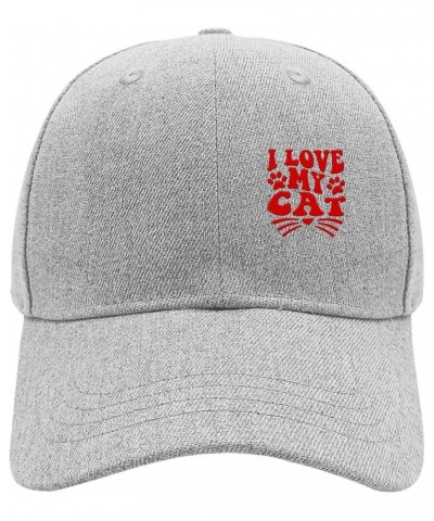 I Love My Cat Baseball Hat Vintage Dad Hats for Teen Embroidery Gift for Grandpa Outdoor Cap for Outdoor Pale $15.87 Baseball...