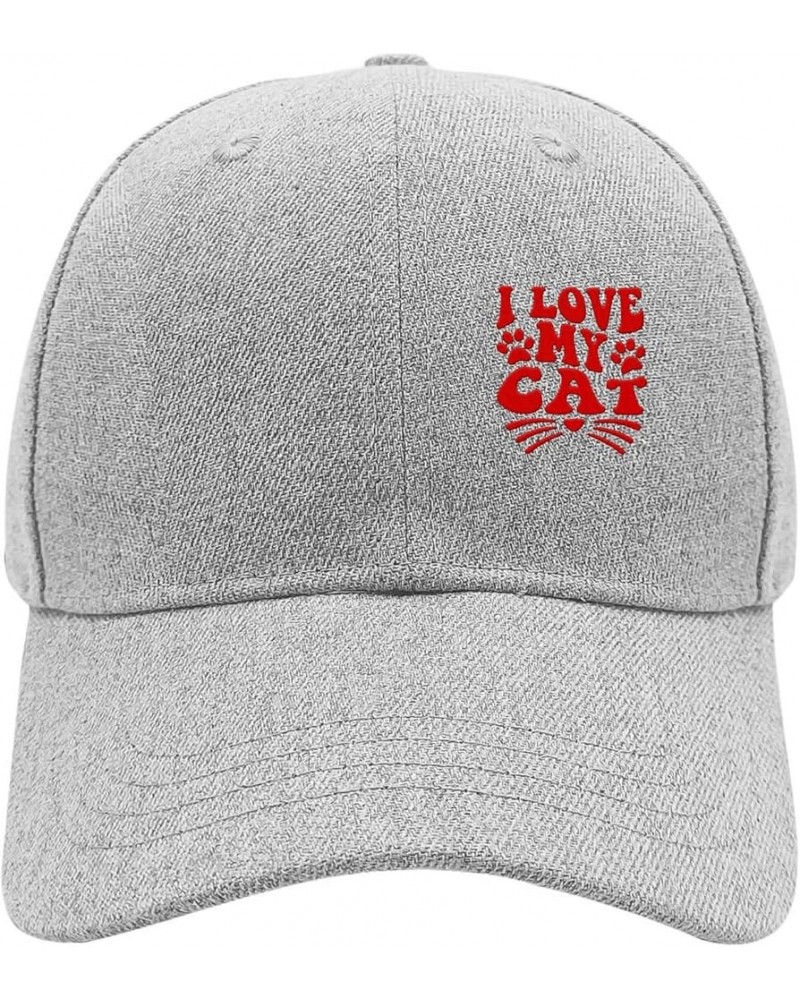 I Love My Cat Baseball Hat Vintage Dad Hats for Teen Embroidery Gift for Grandpa Outdoor Cap for Outdoor Pale $15.87 Baseball...