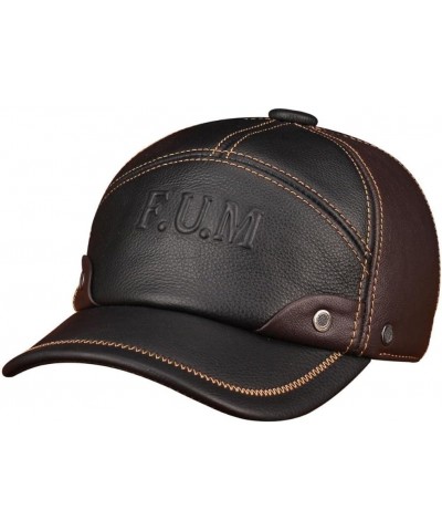 Men Genuine Leather Baseball Cap Spring Real Cow Leather Caps Hats (Color : 1) One Size 1 $34.43 Newsboy Caps