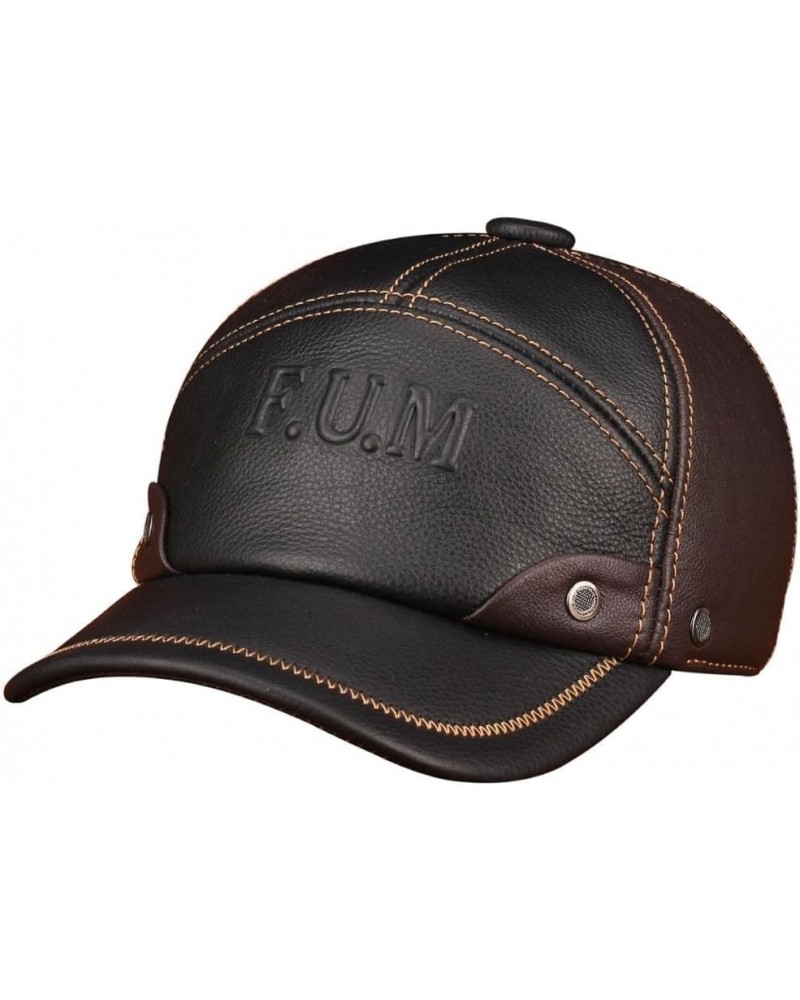 Men Genuine Leather Baseball Cap Spring Real Cow Leather Caps Hats (Color : 1) One Size 1 $34.43 Newsboy Caps