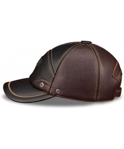 Men Genuine Leather Baseball Cap Spring Real Cow Leather Caps Hats (Color : 1) One Size 1 $34.43 Newsboy Caps