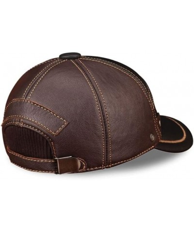 Men Genuine Leather Baseball Cap Spring Real Cow Leather Caps Hats (Color : 1) One Size 1 $34.43 Newsboy Caps