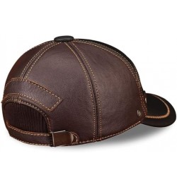 Men Genuine Leather Baseball Cap Spring Real Cow Leather Caps Hats (Color : 1) One Size 1 $34.43 Newsboy Caps