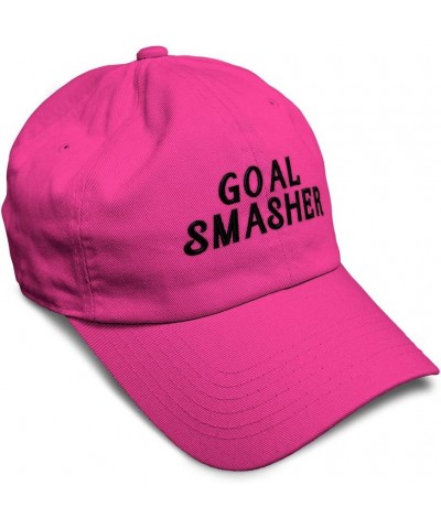 Soft Baseball Cap Sport Humor Word Goal Smasher Funny Ambition Cotton Smasher Dad Hats for Men & Women Hot Pink Design Only $...