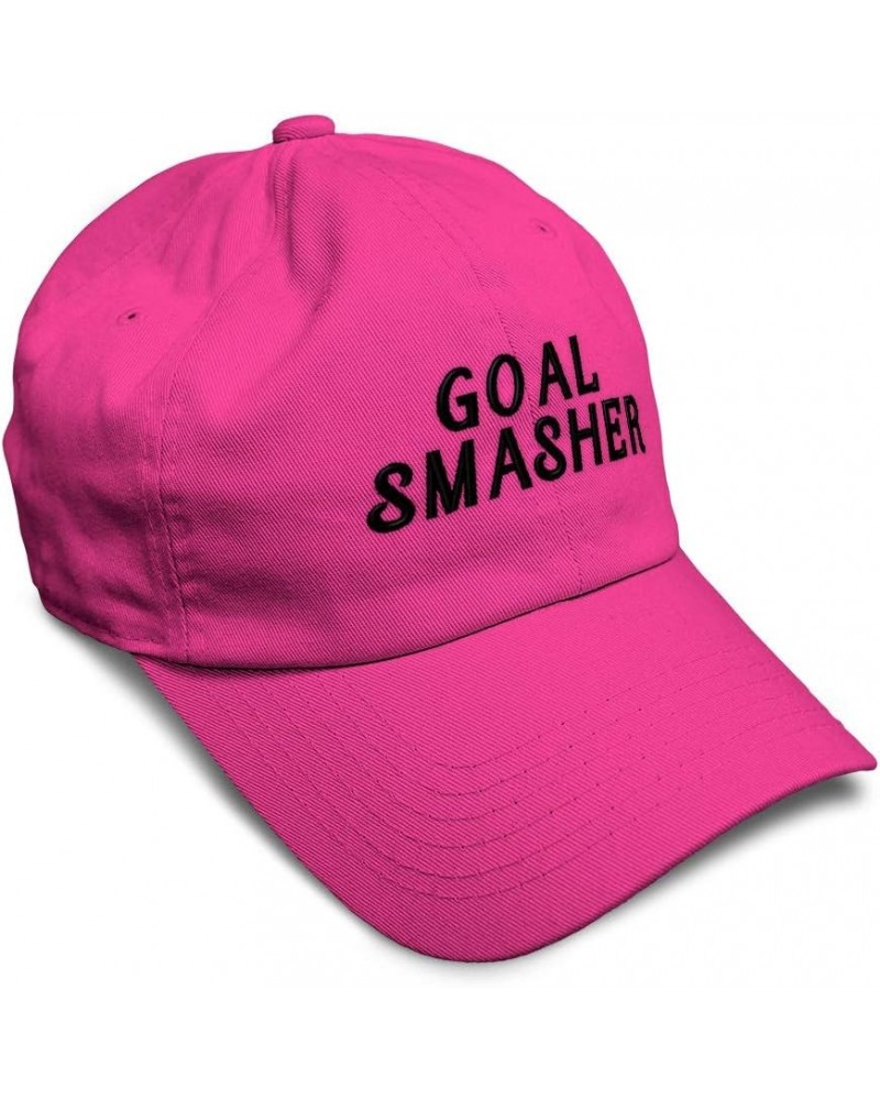 Soft Baseball Cap Sport Humor Word Goal Smasher Funny Ambition Cotton Smasher Dad Hats for Men & Women Hot Pink Design Only $...