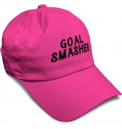 Soft Baseball Cap Sport Humor Word Goal Smasher Funny Ambition Cotton Smasher Dad Hats for Men & Women Hot Pink Design Only $...