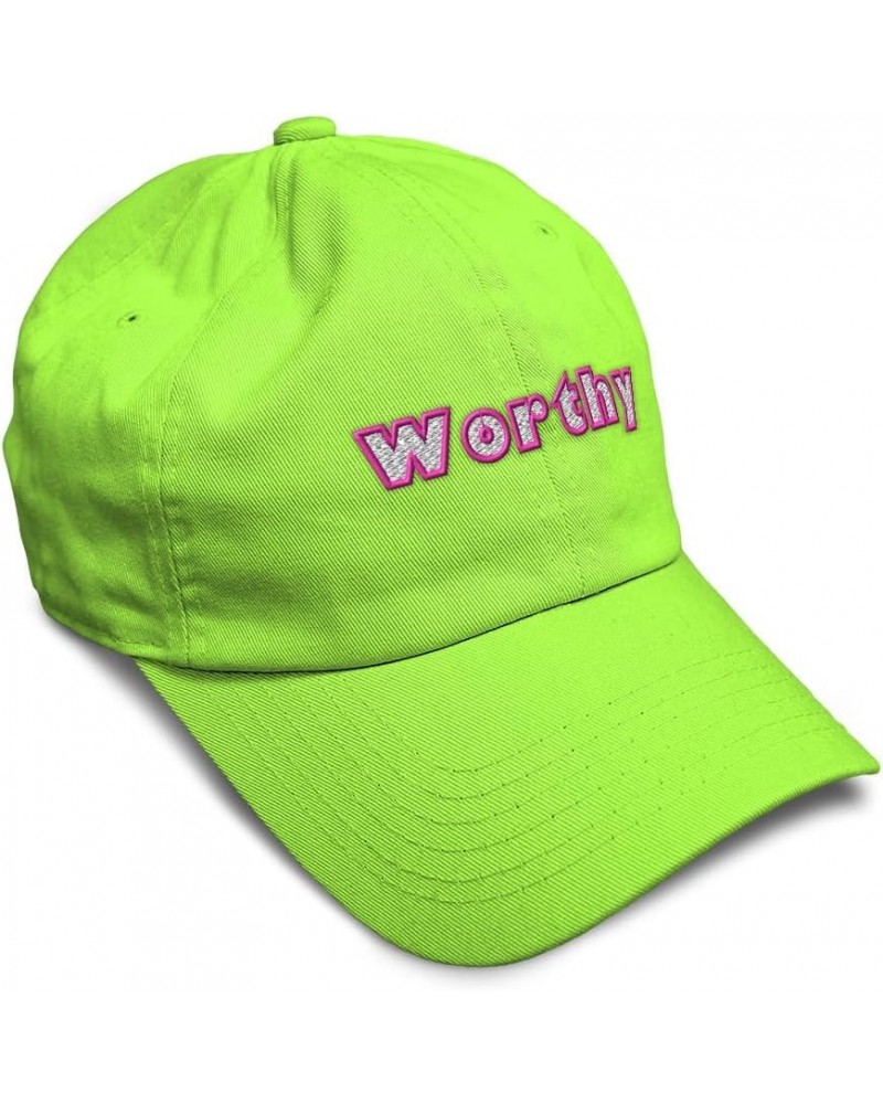 Soft Baseball Cap Worthy Cotton Dad Hats for Men & Women Lime $14.27 Baseball Caps