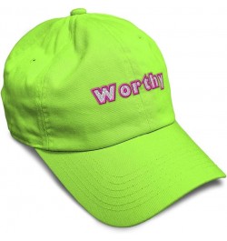 Soft Baseball Cap Worthy Cotton Dad Hats for Men & Women Lime $14.27 Baseball Caps