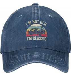 I'm Not Old I'm Vintage Hat Washed Cotton Denim Baseball Cap Trendy Low Profile Trucker Hat Black Navy Blue $12.74 Baseball Caps