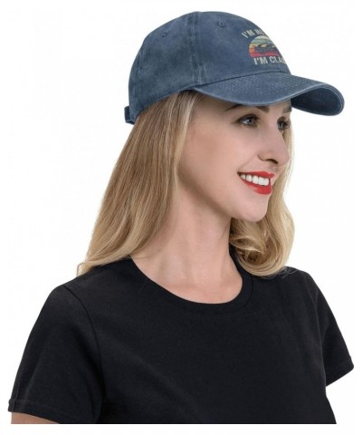 I'm Not Old I'm Vintage Hat Washed Cotton Denim Baseball Cap Trendy Low Profile Trucker Hat Black Navy Blue $12.74 Baseball Caps