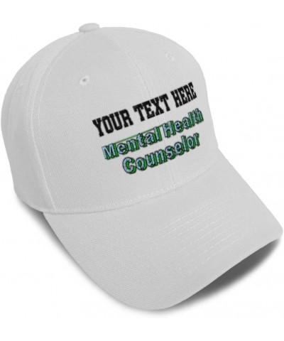 Baseball Cap Mental Health Counselor Occupation Acrylic Therapy Dad Hats for Men and Women White Personalized Text Here $11.6...