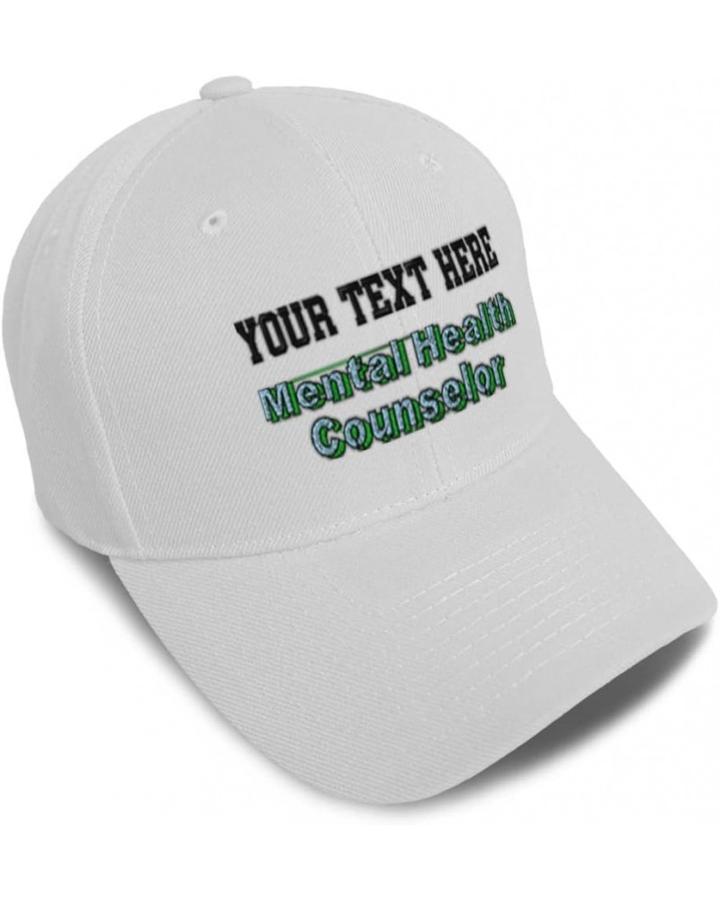 Baseball Cap Mental Health Counselor Occupation Acrylic Therapy Dad Hats for Men and Women White Personalized Text Here $11.6...