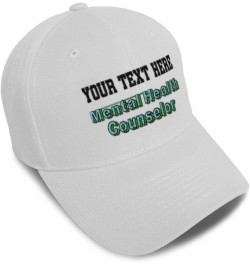 Baseball Cap Mental Health Counselor Occupation Acrylic Therapy Dad Hats for Men and Women White Personalized Text Here $11.6...